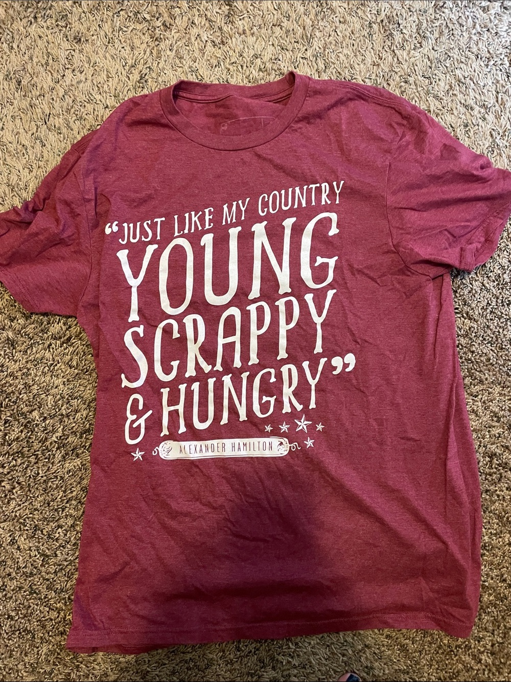 Hamilton Short Sleeve Tee - Burgundy with White Graphic